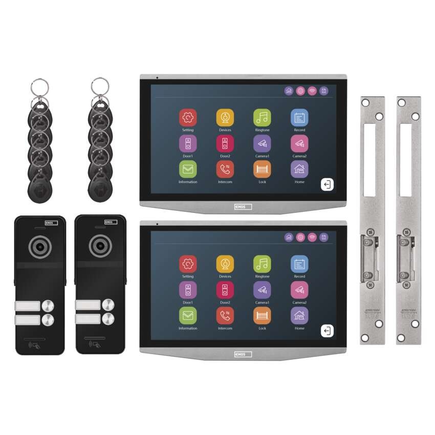 GoSmart Zestaw wideodomofonowy IP-750 z 2 wejściami dla 2 abonentów i 2 el. Blokady