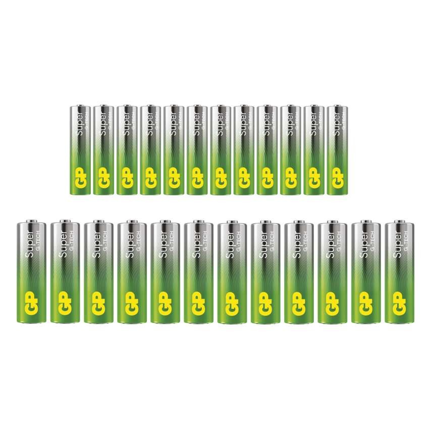 GP alkalická baterie SUPER AA 12 + AAA 12 + LED řetěz BL