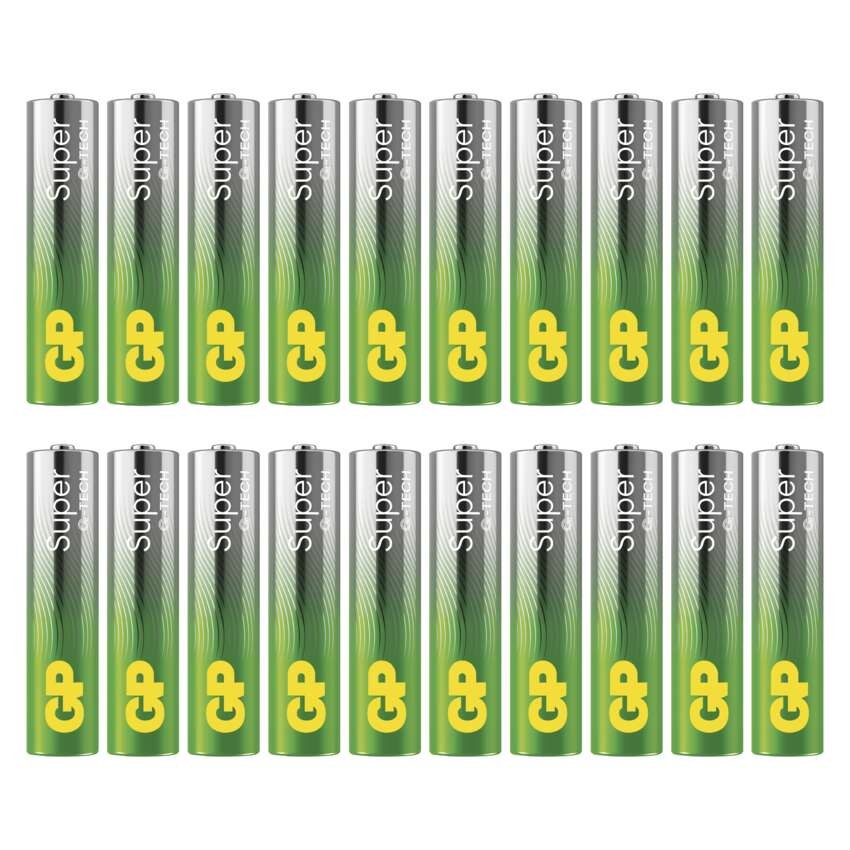 Alkalická baterie GP Super Alkaline AAA (LR03), 20 ks