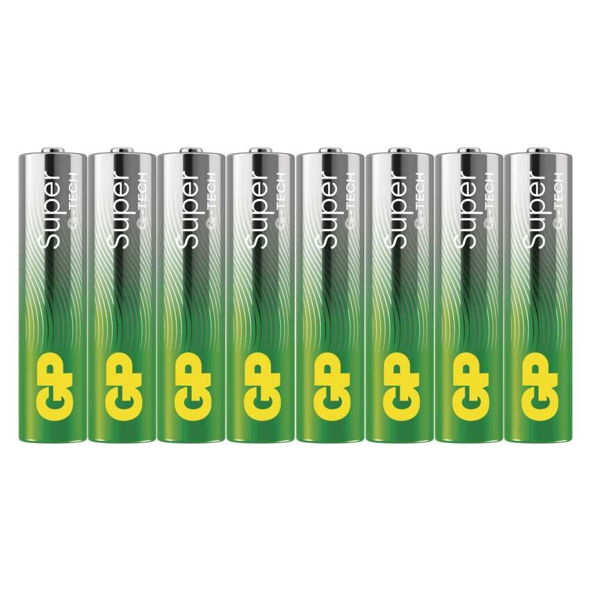 Alkalická baterie GP Super AAA (LR03), 8 ks