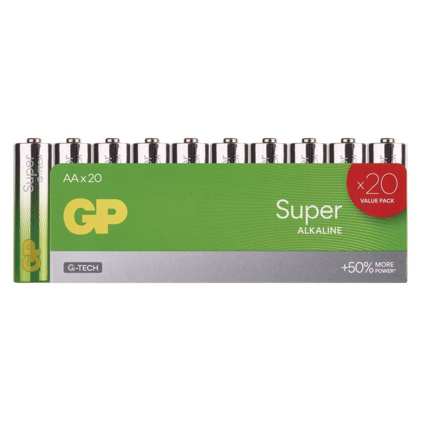 Baterija GP SUPER alkalna LR6 AA 20 folija