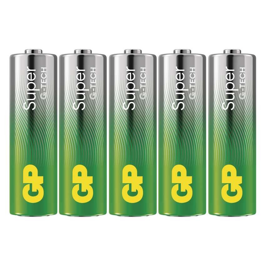 Alkalická baterie GP Super AA (LR6), 5 ks