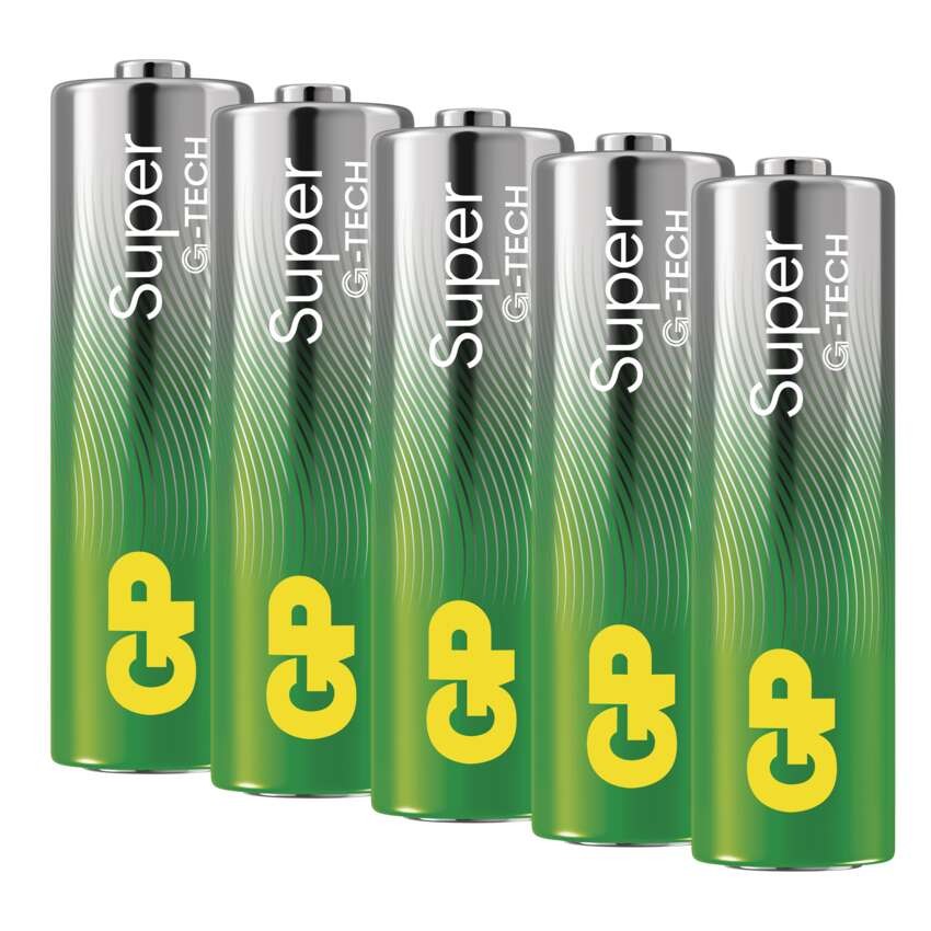 Alkalická baterie GP Super AA (LR6), 5 ks