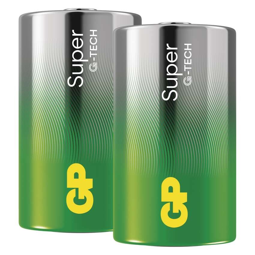 Alkalická baterie GP Super D (LR20), 2 ks