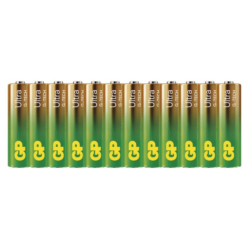 Alkalická baterie GP Ultra AA (LR6), 12 ks
