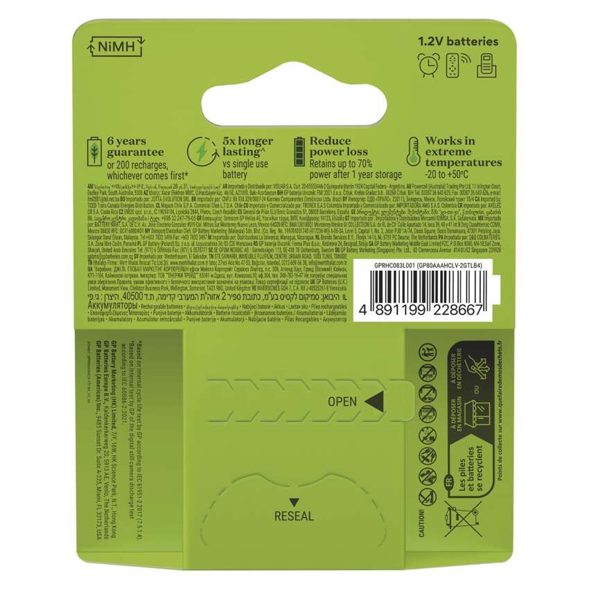 GP Recharge 800 AAA Akkumulátor (HR03) 4db