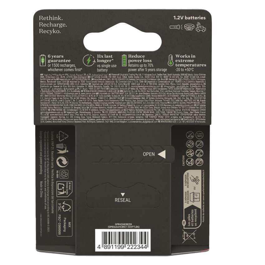 Nabíjecí baterie GP ReCyko Pro Professional AAA (HR03), 6 ks