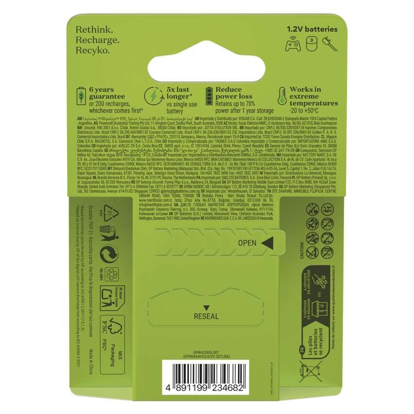 Nabíjecí baterie GP Recharge 800 AAA (HR03) 6 ks