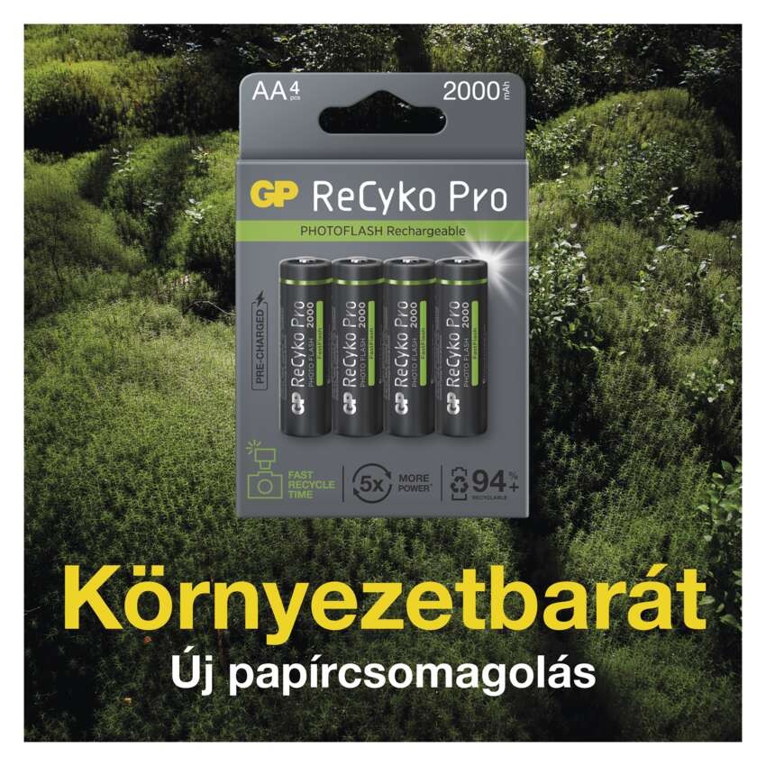 GP ReCyko Pro Photo Flash NiMH Akkumulátor HR6 (AA) 2000mAh 4db