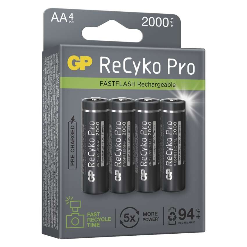 GP ReCyko Pro Photo Flash NiMH Akkumulátor HR6 (AA) 2000mAh 4db