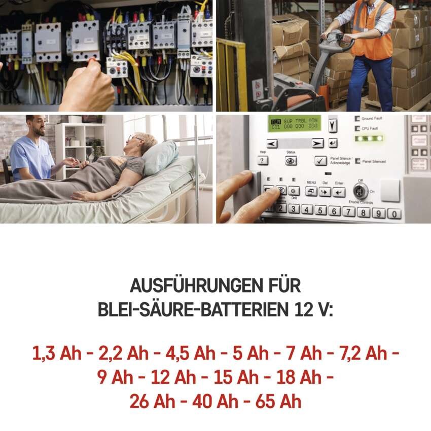 Wartungsfreier Blei-Akku 12 V/7,2 Ah, faston 6,3 mm