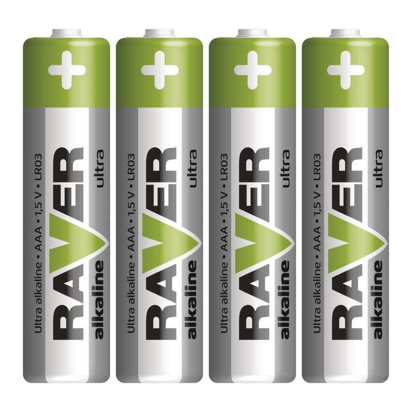 Alkaline Batterien RAVER LR03 (AAA), 4 Stk.