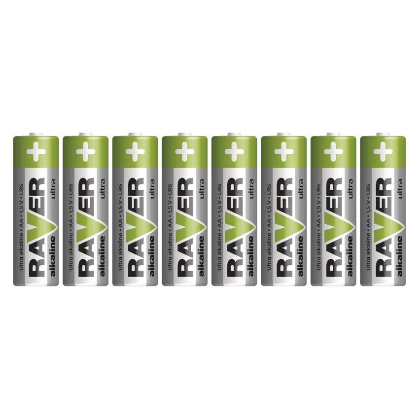 Alkaline Batterien RAVER LR6 (AA), 8 Stk.