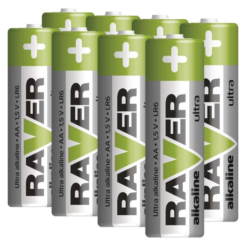Alkaline Batterien RAVER LR6 (AA), 8 Stk.
