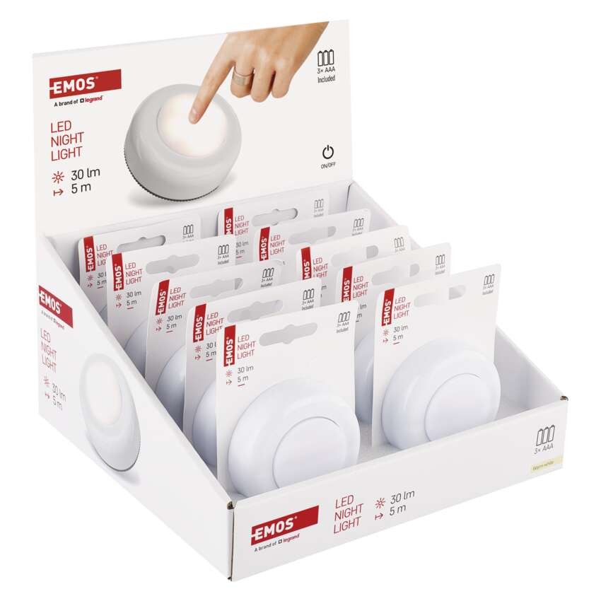 Nočna lučka 4 LED 3× AAA, 10 kos, box