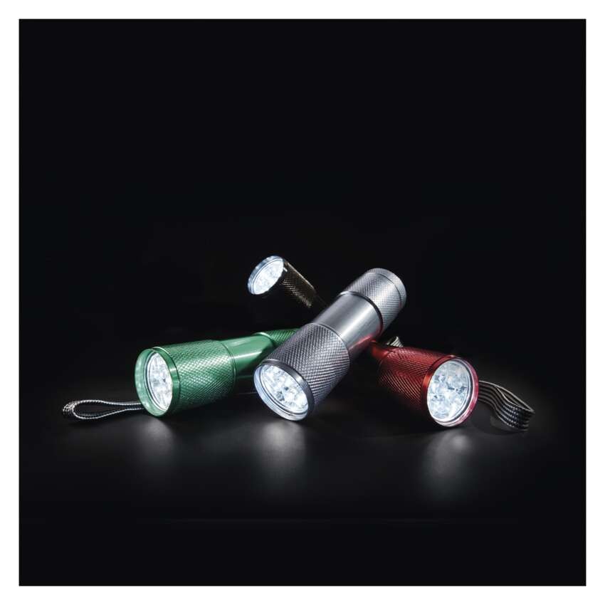 LED ruční kovová svítilna P3848A, 50 lm, 3x AAA, 24 ks, box