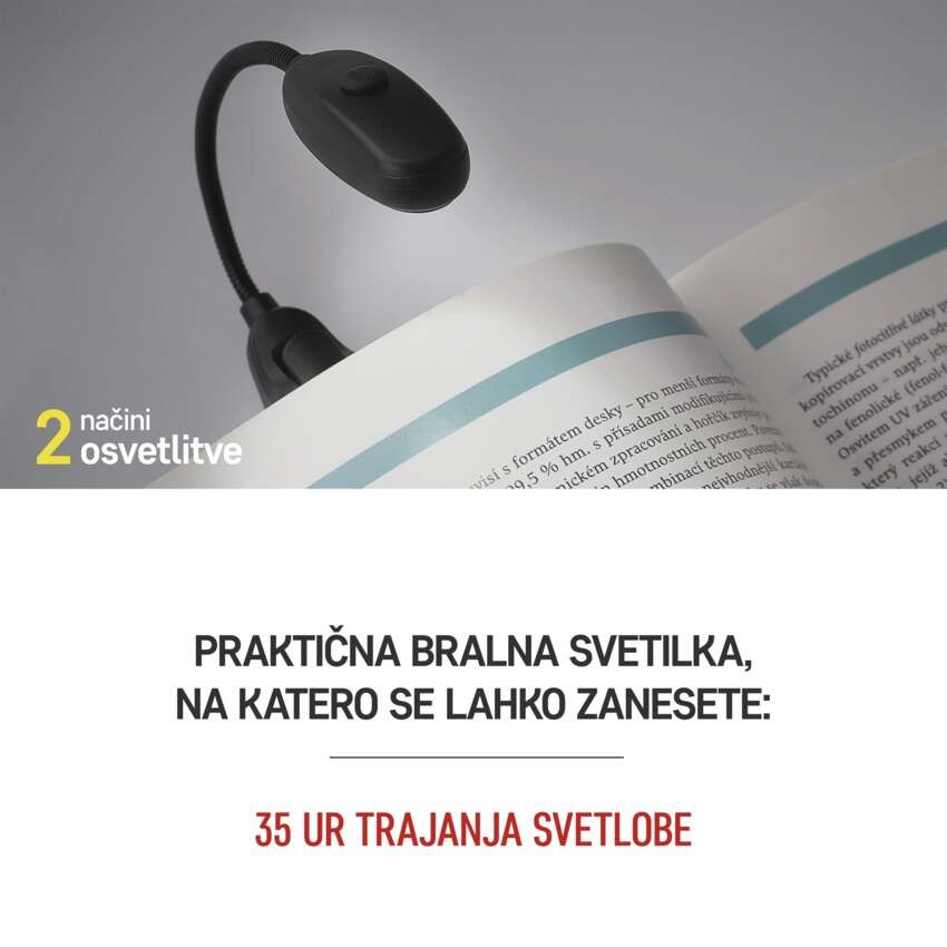 LED svetilka za branje 1 LED, 10 lm, 1× AAA