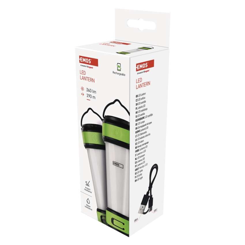 SMD LED+LED kempingová svítilna P4009, 360 lm, Li-Pol 4000 mAh