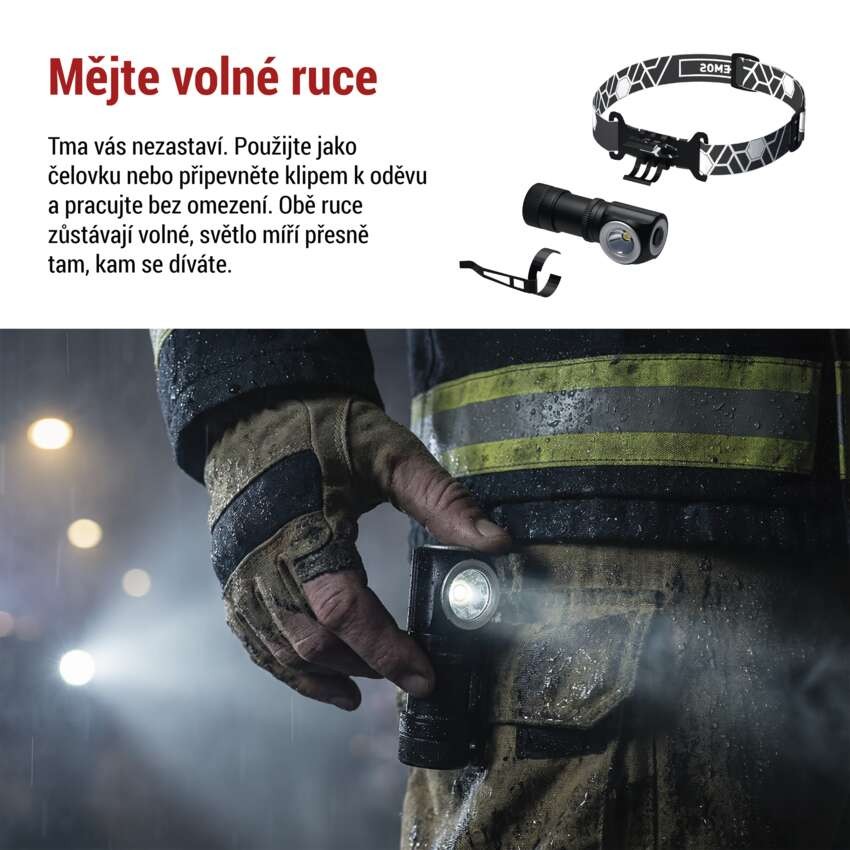 LED nabíjecí čelovka P3544, 500 lm, 120 m, Li-Ion 800 mAh