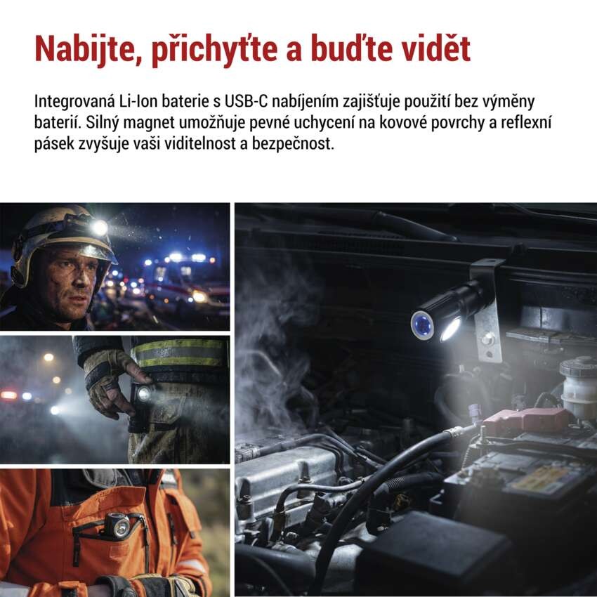 LED nabíjecí čelovka P3544, 500 lm, 120 m, Li-Ion 800 mAh