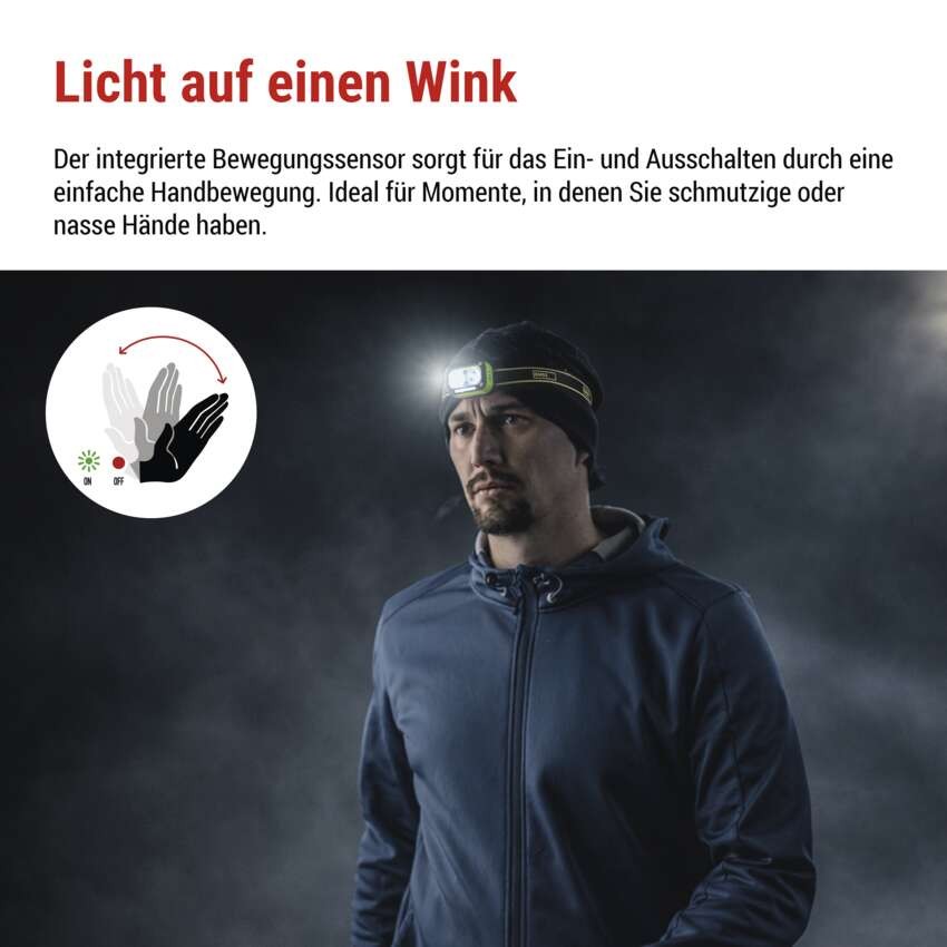 LED aufladbare Stirnlampe P3545, 175 lm, Li-Pol 800 mAh
