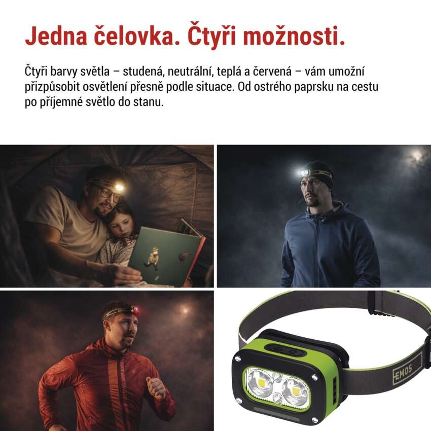 LED nabíjecí čelovka P3545, 175 lm, 50 m, Li-Pol 800 mAh