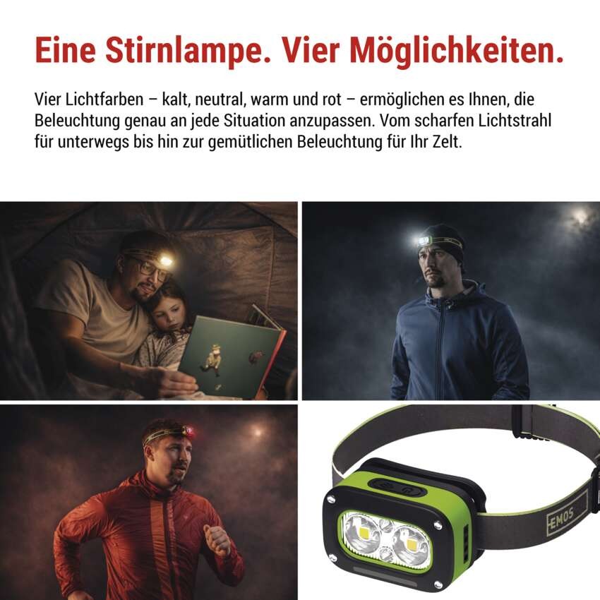 LED aufladbare Stirnlampe P3545, 175 lm, Li-Pol 800 mAh