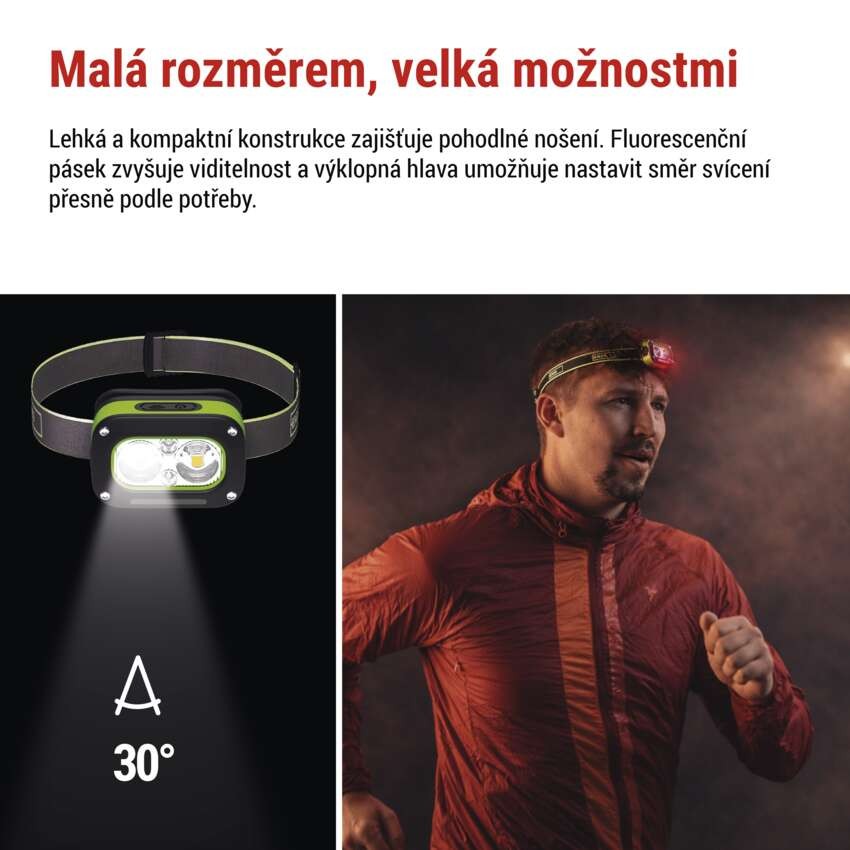 LED nabíjecí čelovka P3545, 175 lm, 50 m, Li-Pol 800 mAh