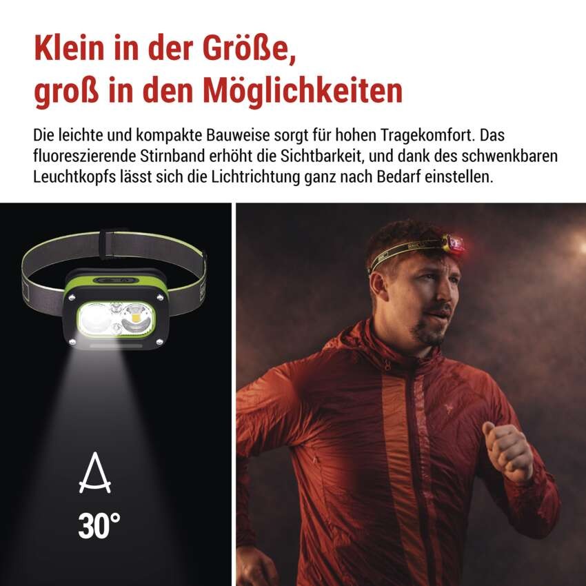 LED aufladbare Stirnlampe P3545, 175 lm, Li-Pol 800 mAh