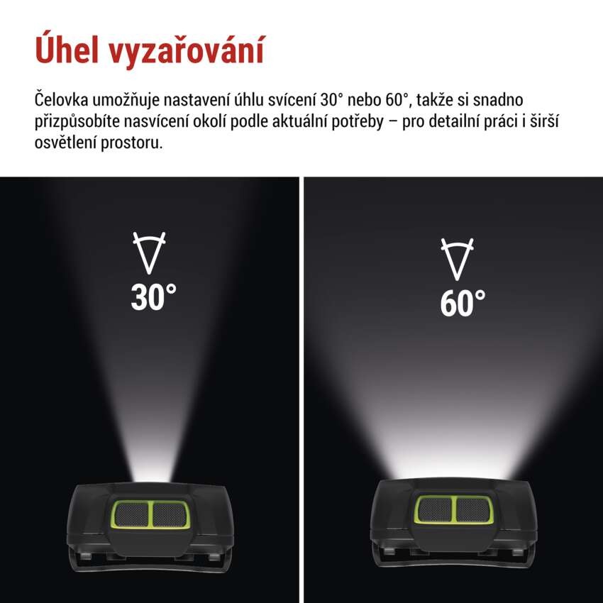 LED nabíjecí čelovka P3546, 550 lm, 110 m, Li-Pol 1000 mAh / 3× AAA