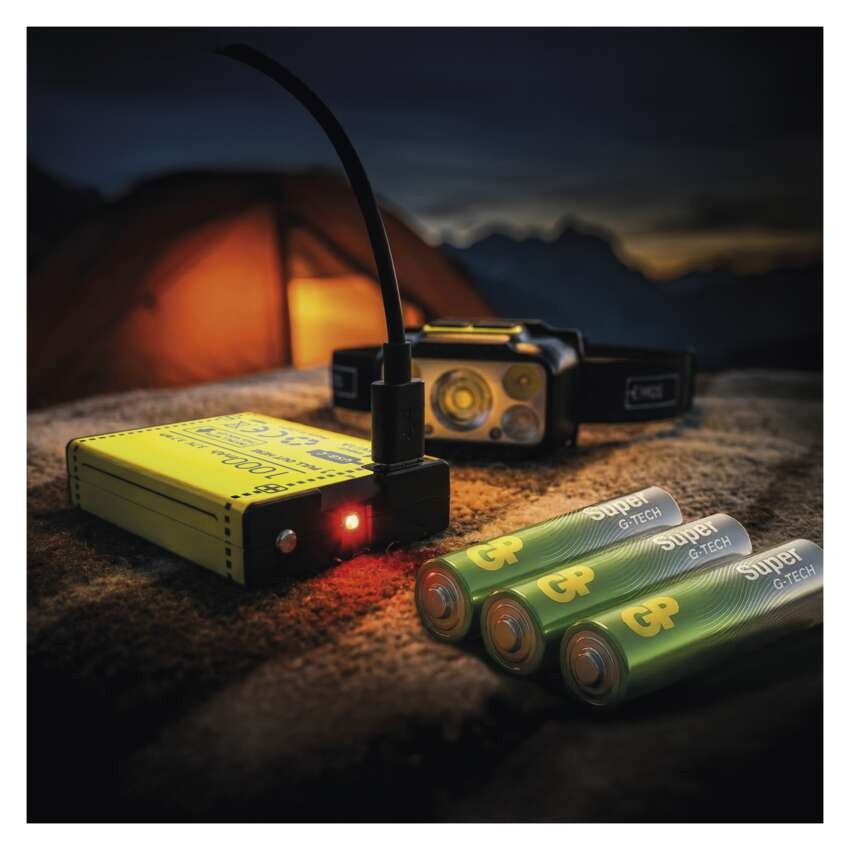 LED nabíjecí čelovka P3546, 550 lm, 110 m, Li-Pol 1000 mAh / 3× AAA