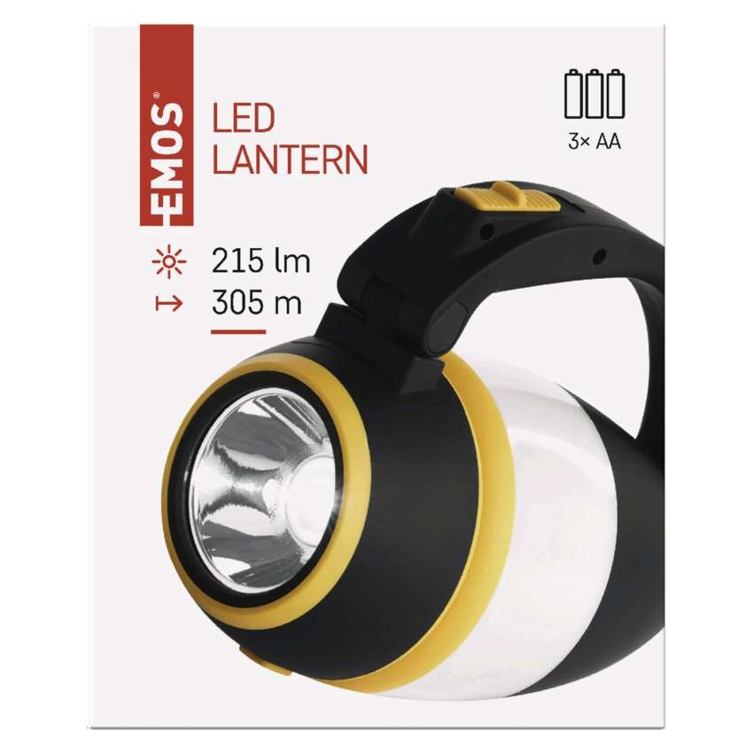 LED multifunkční kempingová svítilna P4008, 215 lm, 3× AA