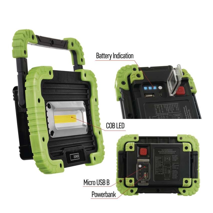 Polnilna LED delovna svetilka 5 W COB, 600 lm, 3000 mAh