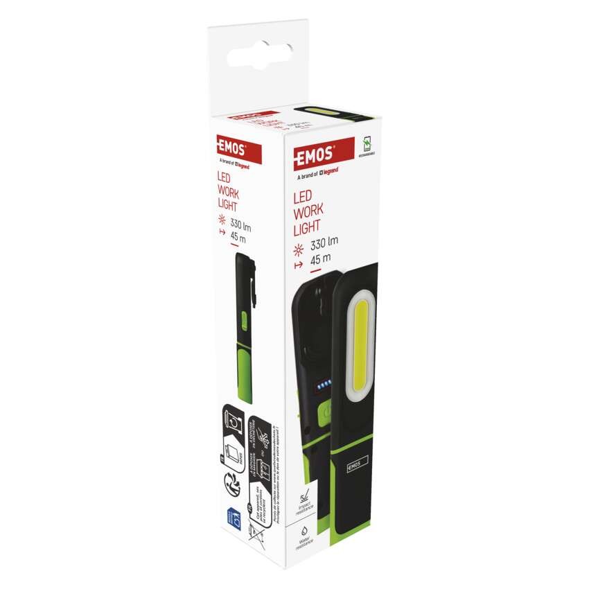 COB LED + SMD LED nabíj. svietidlo P4537, 330 lm, 1200 mAh