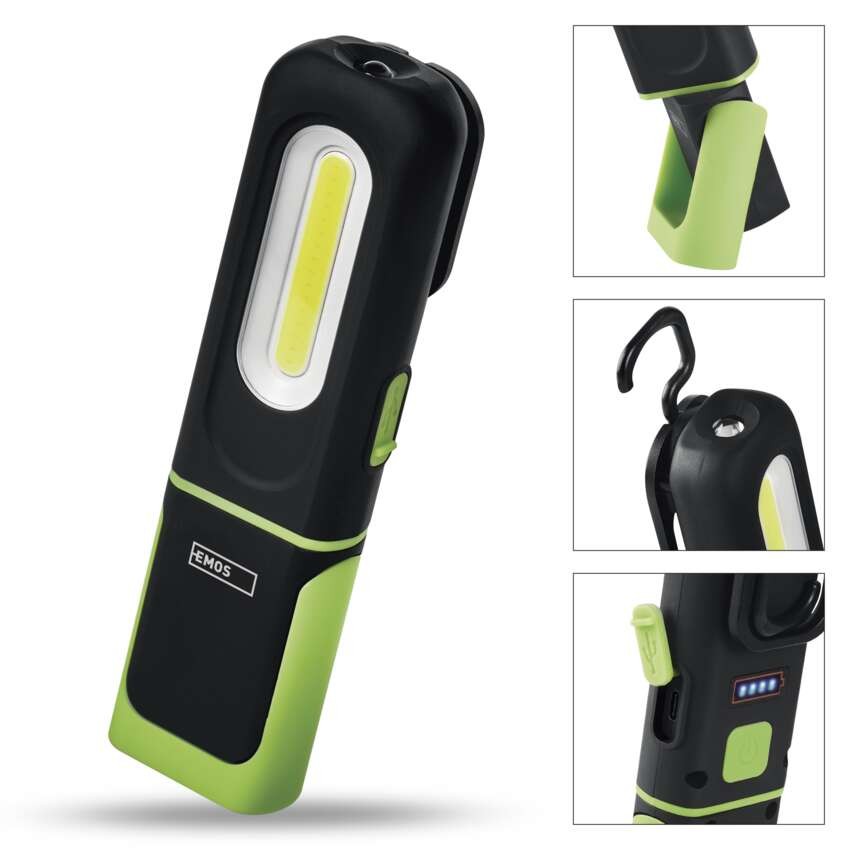COB LED + SMD LED nabíj. svietidlo P4537, 330 lm, 1200 mAh