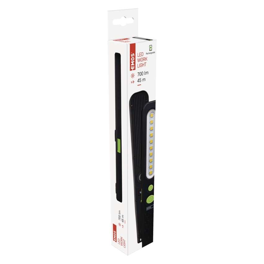 SMD LED + LED įkraunamas darbo žibintas P4538, 700 lm, 1200 mAh