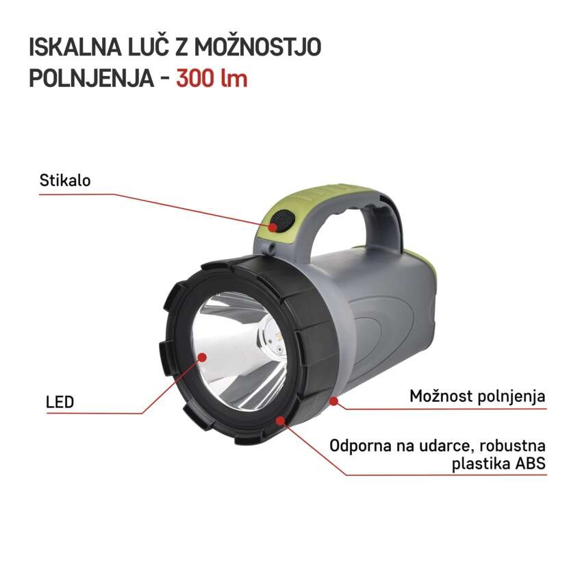 Polnilna LED delovna svetilka 300 lm LED