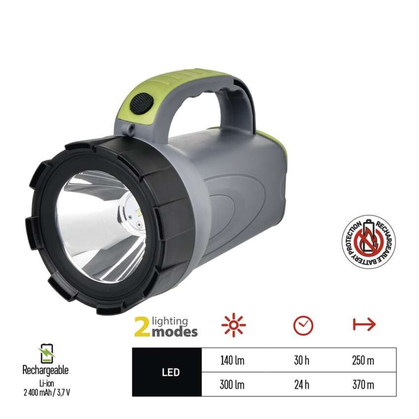 LED nabíjecí svítilna P2311, 300 lm, 2400 mAh