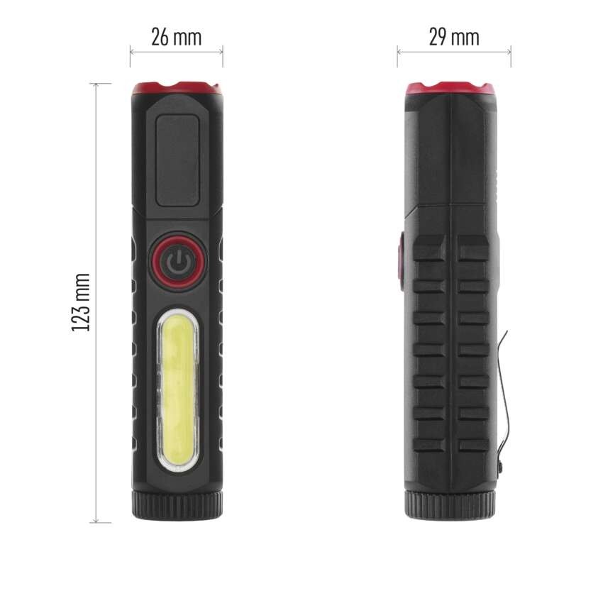 LED nabíjecí plastová svítilna P4720, 120 lm, 10 ks, display box
