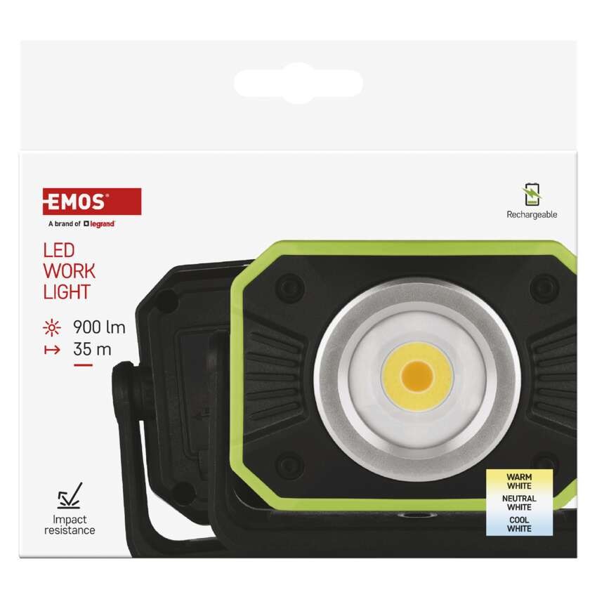 COB LED nabíjecí pracovní reflektor P4542, 900 lm, 4400 mAh
