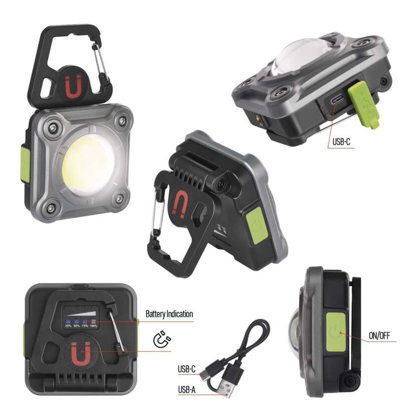 Polnilna LED delovna svetilka COB, 1200 lm, 2000 mAh