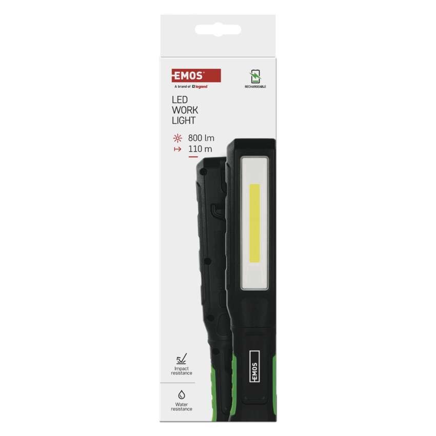 COB LED+LED újratölthető zseblámpa P4544, 800 lm, 2000 mAh