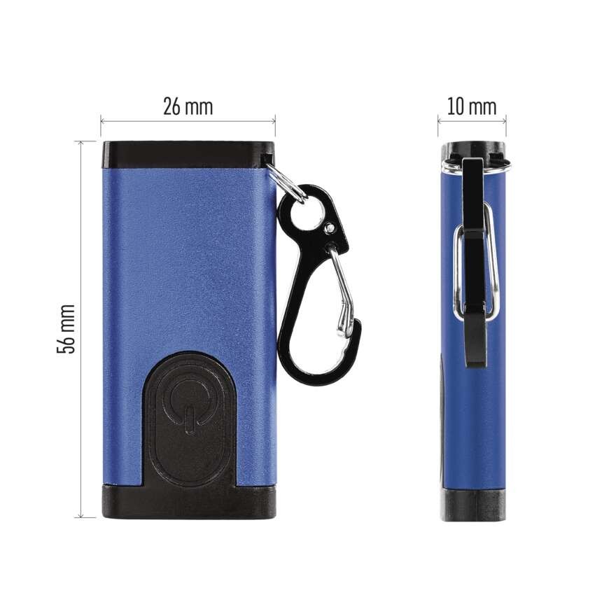 Nabíjecí mini LED svítilna – přívěšek, 100 lm, 12 ks, display box