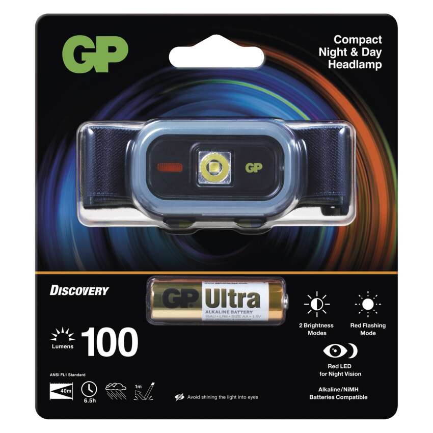 GP LED Fejlámpa CH33 + 1× AA GP Ultra