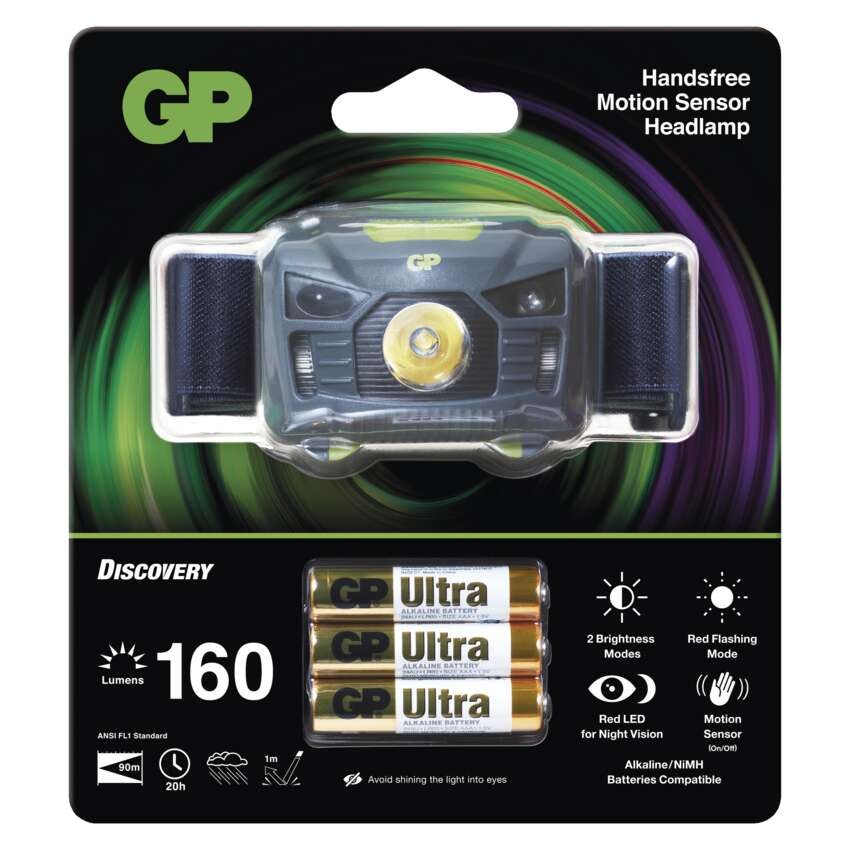 GP LED Fejlámpa CH34 + 3× AAA