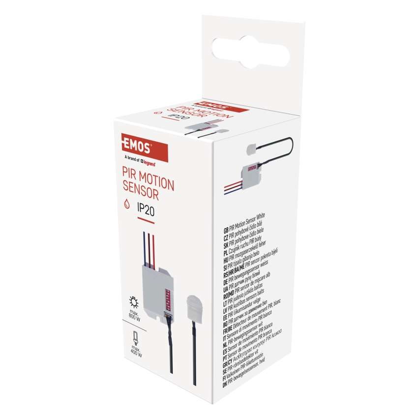 PIR senzor (pohybové čidlo) IP20 800W, bílý