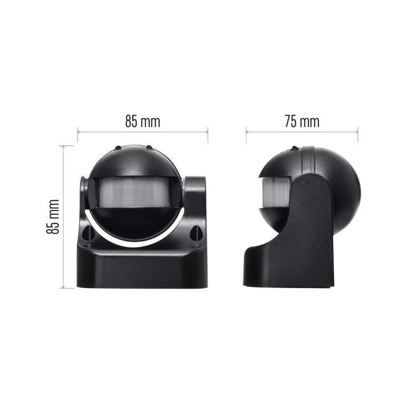 Bewegungsmelder (PIR-Sensor) IP44 1200W Schwarz