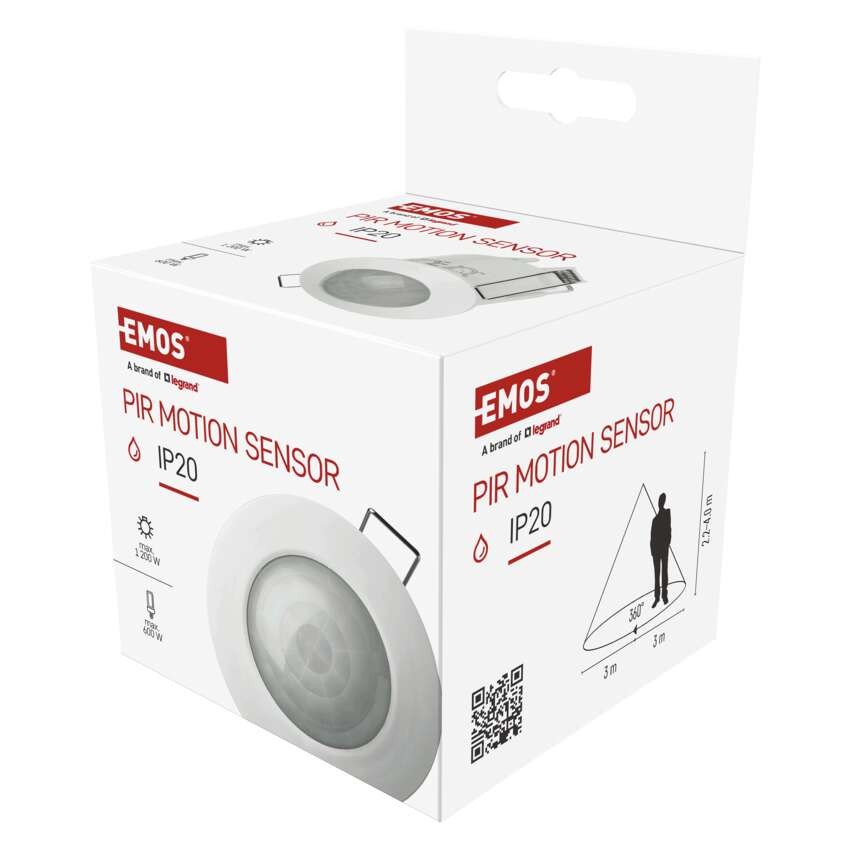 PIR senzor (pohybové čidlo) IP20 1200W, bílý
