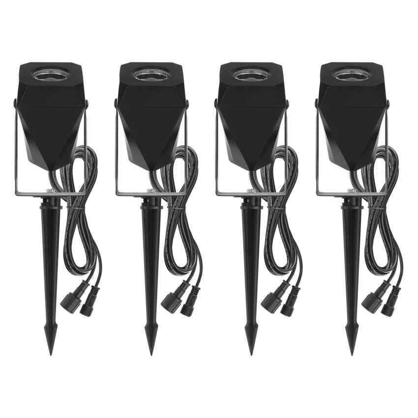 GoSmart LED-Außenstrahler, Starter-Set, 4-teilig, 7 W, RGBIC dimmbar, WiFi