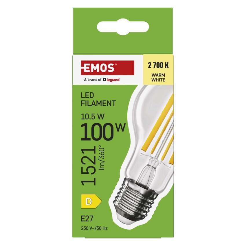 LED Lampe Filament A60 / E27 / 10,5 W (100 W) / 1521 lm / Warmweiß